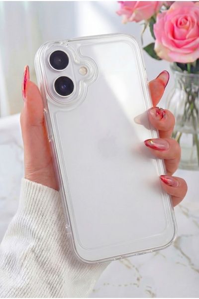 Fibaks iPhone 16 Plus Kılıf Renksiz Şeffaf Yumuşak Ince Esnek Silikon Kapak