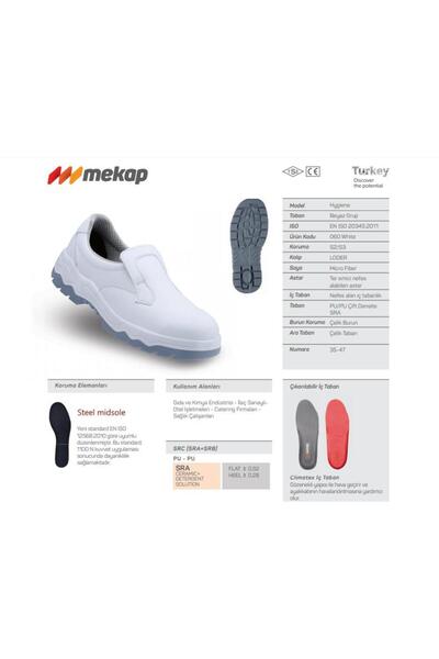 Mekap Pro Hygiene 060 S2 SRC Beyaz Mikrofiber Deri Çelik Burun İş Ayakkabısı