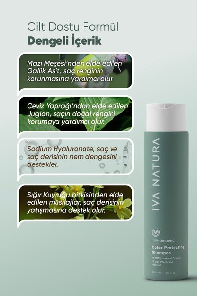 Iva Natura Color Protecting Shampoo for Colored Hair |   Gentle Cleaning & Color Protection.