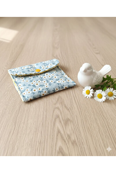 Se&On dizayn Papatya desenli citcit detaylı mini cüzdan kartlık canta ici düz...