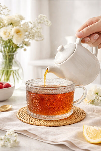 HOMİNG Elisa Rustik Cam Kupa Bardak 242422