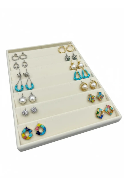 MeGass Dekor Yerli Üretim Saray Bosna Model Süet Kumaş Krem Renk 34/24 Cm Kad...