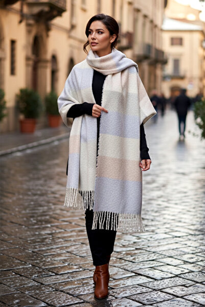 REMSA Tasseled Boucle Scarf Shawl 48X210 cm 1249 Lilac