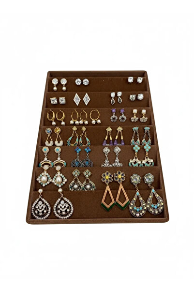 MeGass Dekor Yerli Üretim Saray Bosna Model Süet Kumaş Kahve Renk 34/24 Cm Ka...