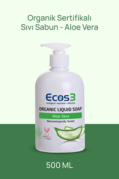 Ecos3 Organik Sıvı Sabun, Vegan Sertifikalı, Hassas Cilt, Ekolojik, Hipoalerj...