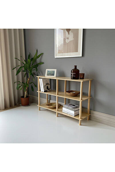 Vera Concept Home Modern Dekoratif Üç Raflı Ahşap Kitaplık 83 x 30 cm Kahve K...