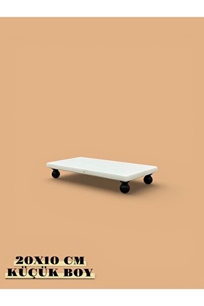 FARALYAHOME Mermer Yağlık Altı 20x10 Cm Mermer Sunumluk Siyah Misket Ayaklı