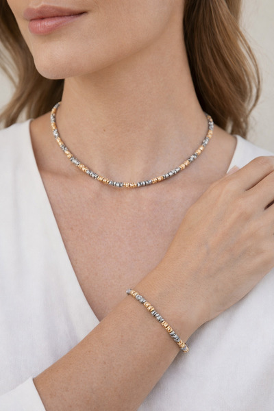 FA LORA TAKI Altın Kaplama Dorika Çift Renk Boncuk Model Set