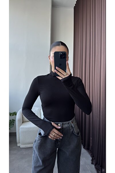 YOUR NAME Bluză de damă cu gât roscat cu detaliu cu degete negre