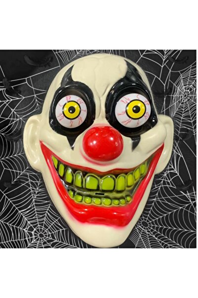 partidolu Oynar Gözlü Halloween Plastik Katil Palyaço Maskesi Killer Clown Ma...