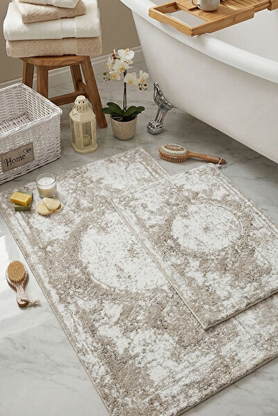 ZEBRACASA Set covoraș de baie dublu Anna Bej/Gri