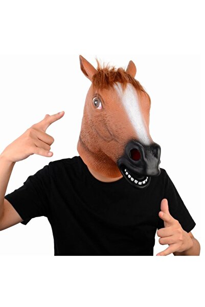 partidolu Horse Head Mask At Başı Maskesi At Kafası Maskesi Lateks Halloween