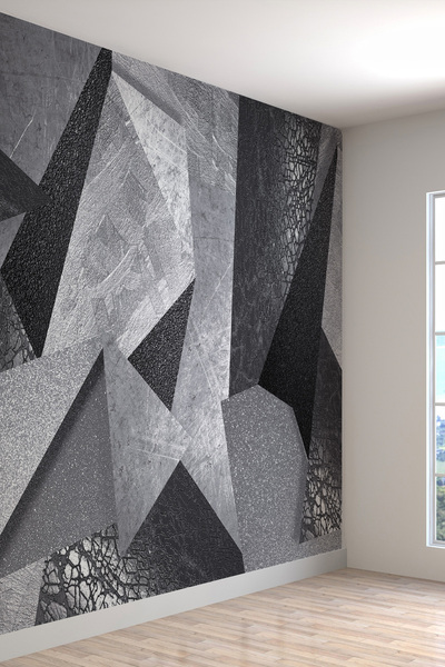 dreamwall 3 Boyutlu Taş Prizma Desenli Silinebilir Tekstil Duvar Kağıdı