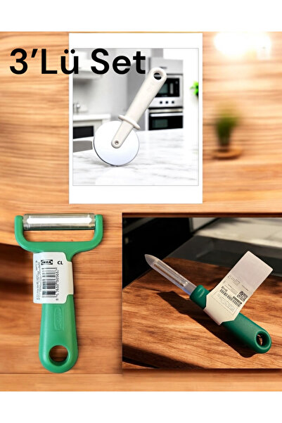 IKEA Uppfylld Pizza Kesici + Yeşil Patates Soyacağı + Yeşil Soyacak 1 Rer Ade...