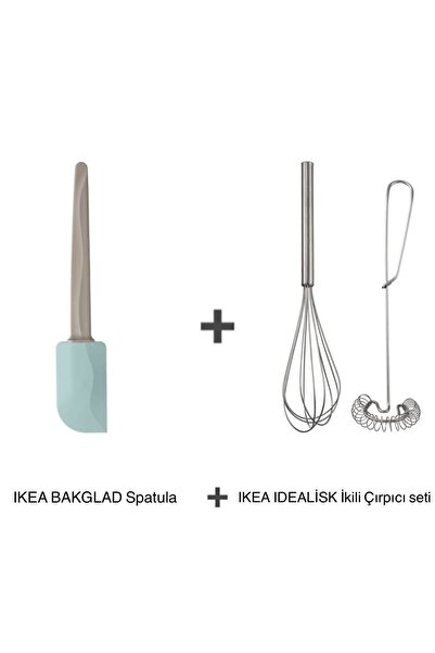 IKEA Spatula Ve Ikili Çelik Çırpıcı-köpürtücü Seti