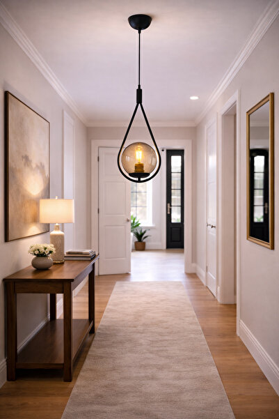 HubRom MIRZA 3539-01-01-BLL Μαύρος πολυέλαιος 20x100 cm 1xE27 Μέγιστο 60W