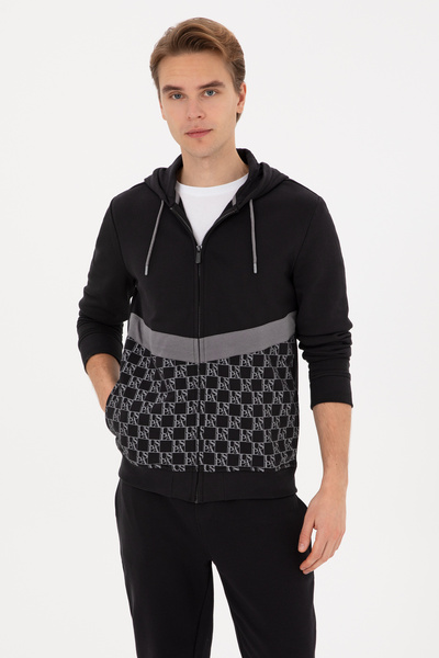 U.S. Polo Assn. كارديجان رجالي محبوك باللون الأسود 50315668-VR046