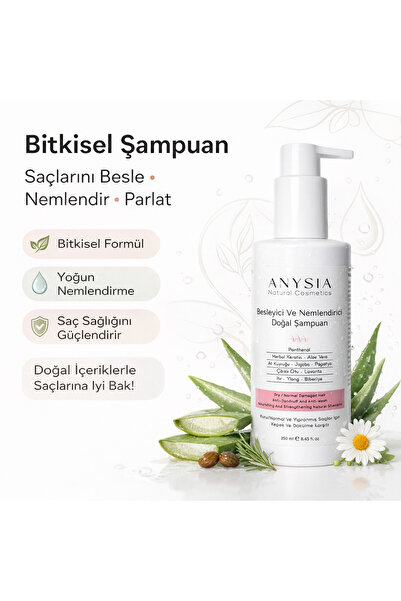 ANYSİA NATURAL Besleyici ve Nemlendirici Doğal Şampuan