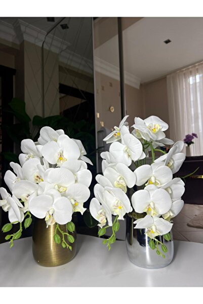 Acarya Design Islak Görünümlü Yapay Beyaz Orkide