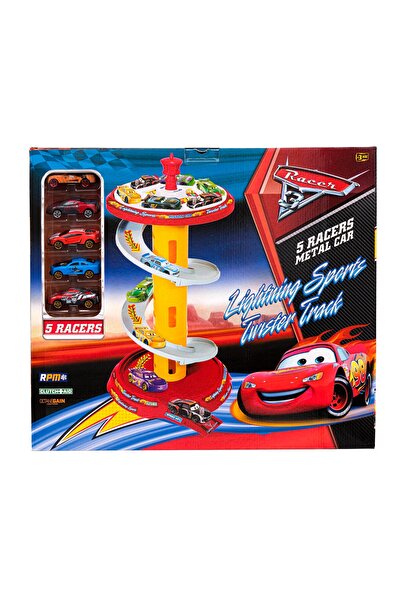 Brother Toys Oyuncak Dev Boy Dönen Otopark Garaj Seti 5 Metal Araba Şimşek Mc...