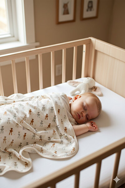 MAHFEL 100% Cotton Organic Rabbit Printed Baby Kids Blanket