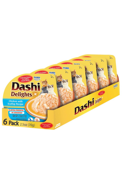 Inaba أكواب داشي ديلايت دجاج مع اسكالوب 70 غرام، عبوة من 6 قطع