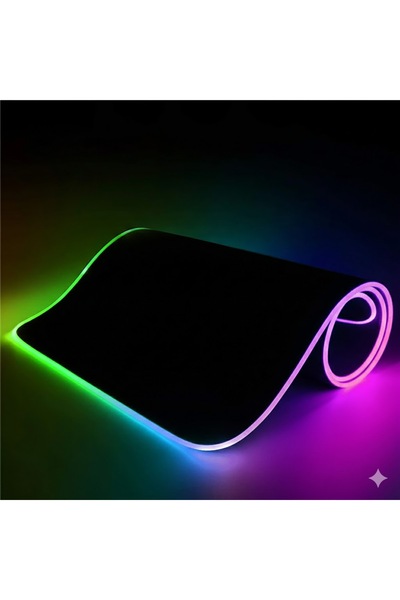 Genel Markalar Rgb Düz Siyah 80*30 Cm Mousepad 13 Modlu Işık Açma Kapama