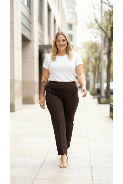 Zeromiss بنطلون بني يبرز انحناءات الجسم خفيف الوزن ذو ساق ضيقة من مجموعة الأم...