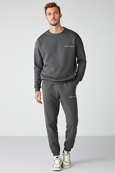 GRIMELANGE Marshall Herren-Trainingsanzug-Set aus Baumwolle, Fleece-Innenseit...