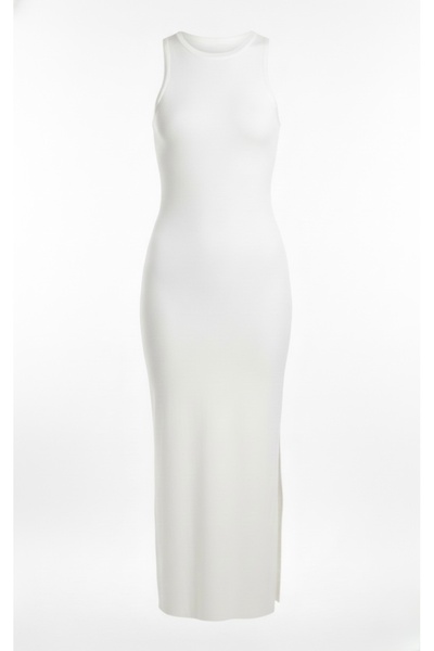 ossons Triko Derin Yırtmaçlı Elbise