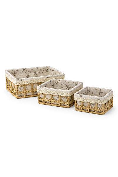 alas ev tekstil Luxury wicker basket set – 3 pieces for everyday organization