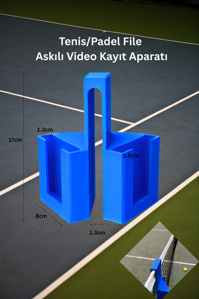 3BStudio Tenis/Padel Kortu İçin Çift Taraflı Telefon Standı – Video Kayıt Apa...