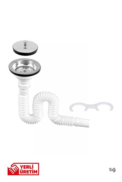 GGama Körüklü Tekli Çöpmak Sifonu Sığ Taşmasız Lavabo Gider Borusu