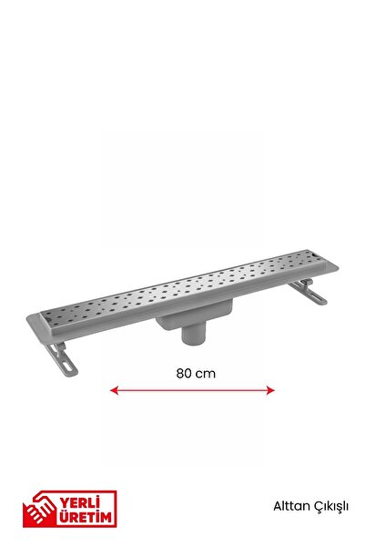 Gama Seramik Uyumlu Alttan Çıkışlı Lineer Süzgeç Duş Kanalı 80 cm
