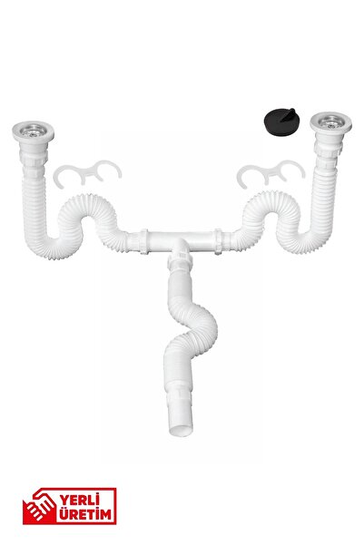 GGama Körüklü Çift Gözlü Evye Sifon