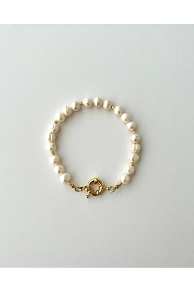 eyla collection Gerçek Inci Bileklik - Altın & Charm Takılabilir