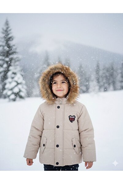 asiltr Palton pentru copii, cu glugă, rezistent la apă, cu blană în interior....