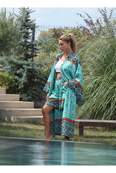 Su Koleksiyon Ni̇l Kaftan & Shorts Set