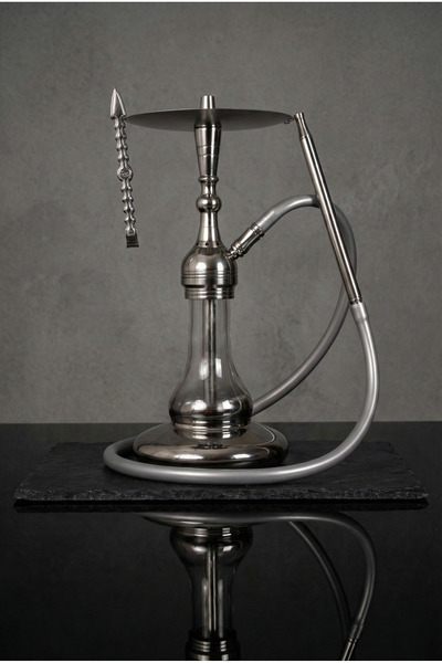 gökkuşağı nargile Platin Çelik Nargile Takımı (%100 Paslanmaz Çelik)(%100 Dum...