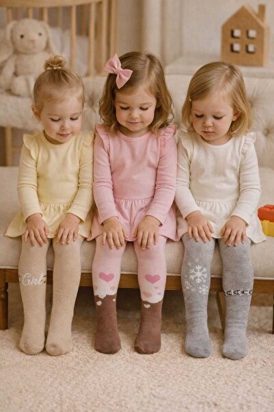 Ekinoks Female Child Printed Thermal Stitch-Free Pantyhose