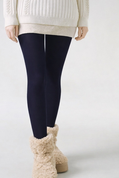 PJ & Me Micro Termal Cotton Koyu Lacivert Kadın Kaçmaz Külotlu Çorap