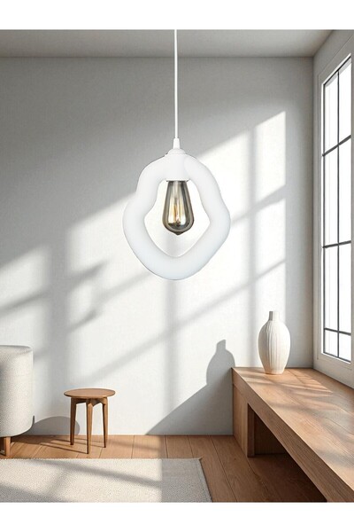 FORECASTE Bohem Beton Görünümlü Modern Minimalist Avize Ayarlı E27 Duy Salon ...