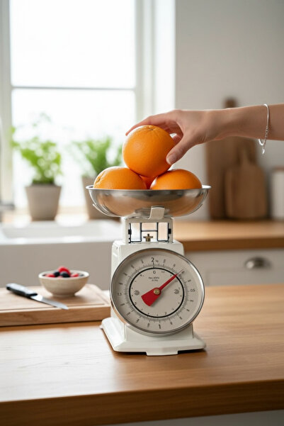 zezedesing Gümüş Analog Mutfak Terazisi - 2 Kg Kapasiteli Paslanmaz Çelik Kas...