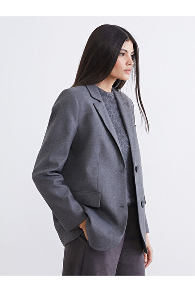 LC Waikiki Kruvaze Yaka Kadın Kaşe Blazer Ceket