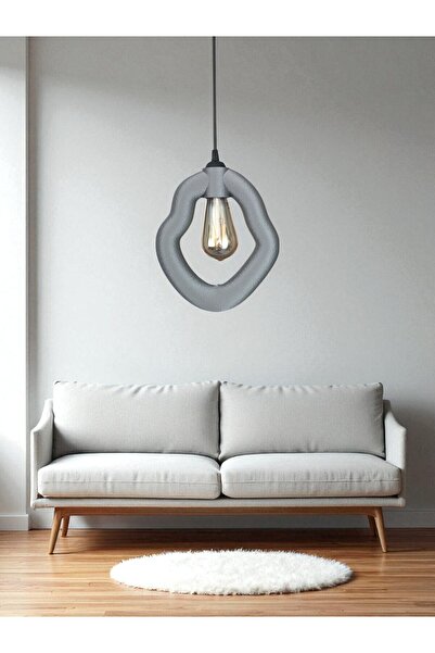 FORECASTE Bohem Beton Görünümlü Modern Minimalist Avize Ayarlı E27 Duy Salon ...