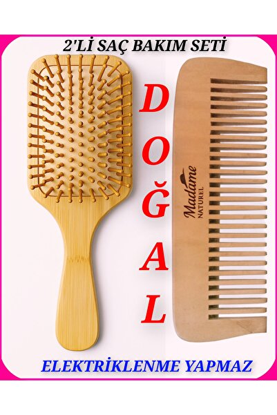 MadameNatural %100 DOĞAL BAMBU VE ŞİMŞİR TARAK