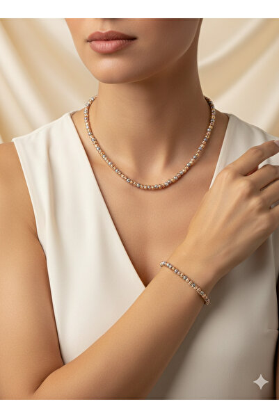 FA LORA TAKI Altın Kaplama Dorika Boncuk Model Üç Renk Set