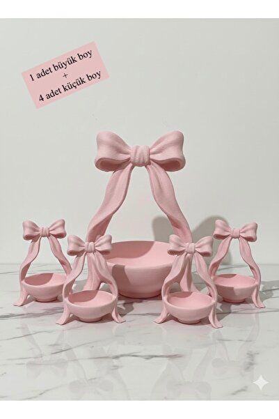 XOA Collection Pink Charm Kahve Yanı Dekoratif Şekerlik & Lokumluk Sunum Seti