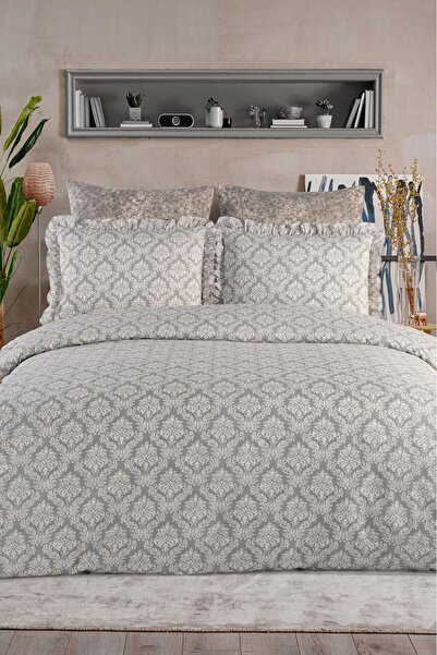 Uçkan home 100% Cotton Ruffled Double Bed Sheet Set