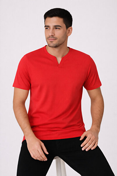 UOMOPARK 2124 Tricou Henley Detaliat basic Tricou casual